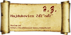 Hajdukovics Zénó névjegykártya